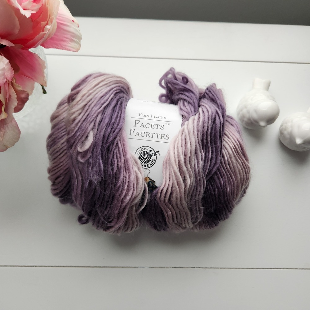 Loops & Threads Facets Yarn Violette Purple Ombre Medium 4 Acrylic 279 Yds